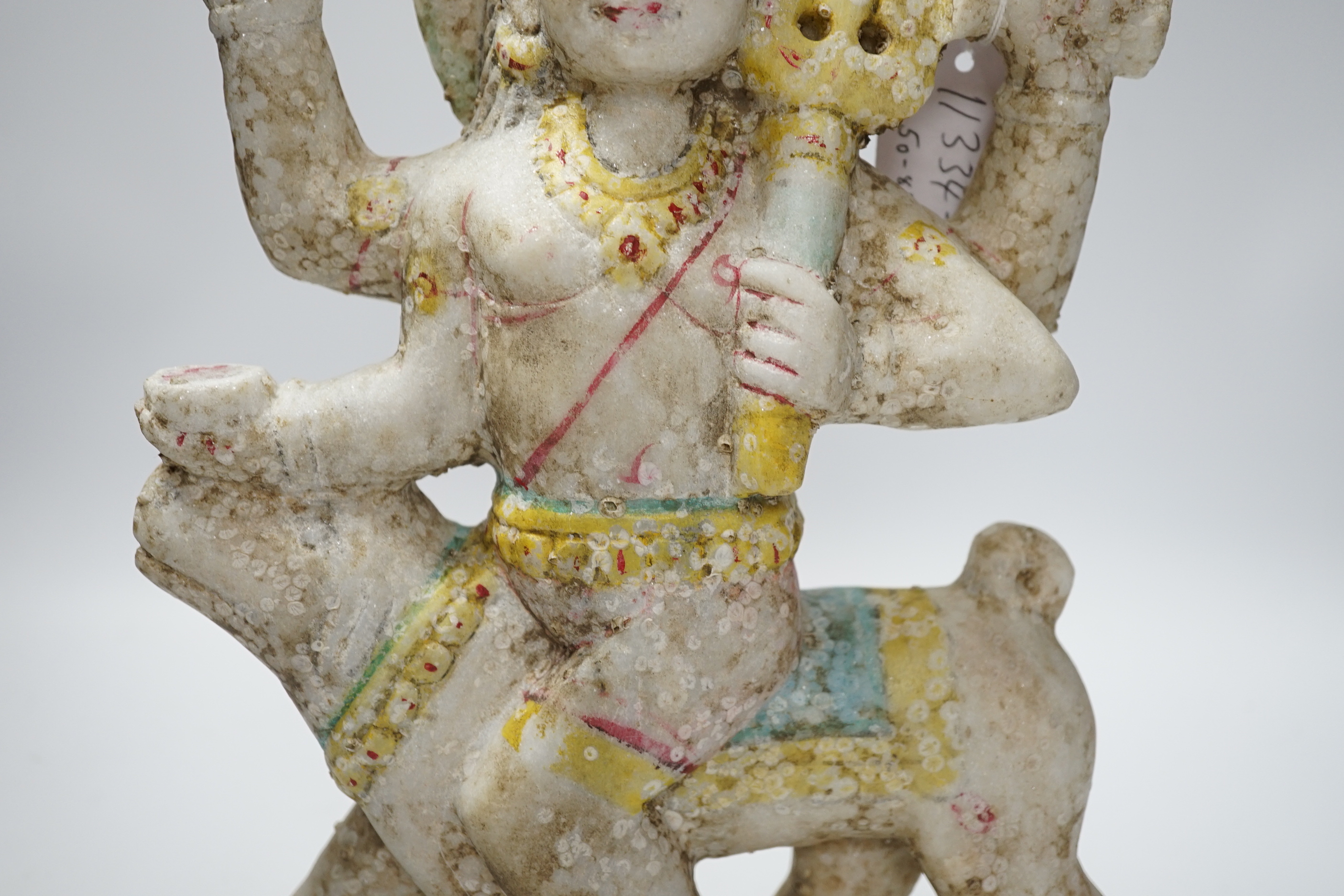 A soapstone carved statue of Durga
